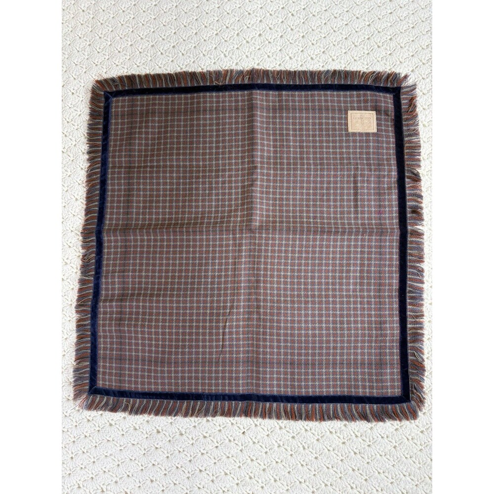 Wool Pillow Sham Checked Lexington Beacon Hill 21” Square Blue Red Tan NEW